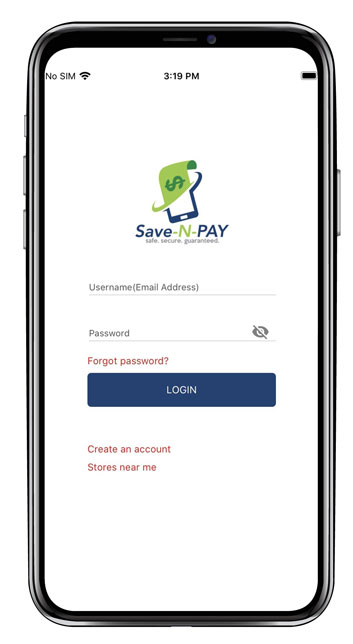 save-n-pay-login-screenshot
